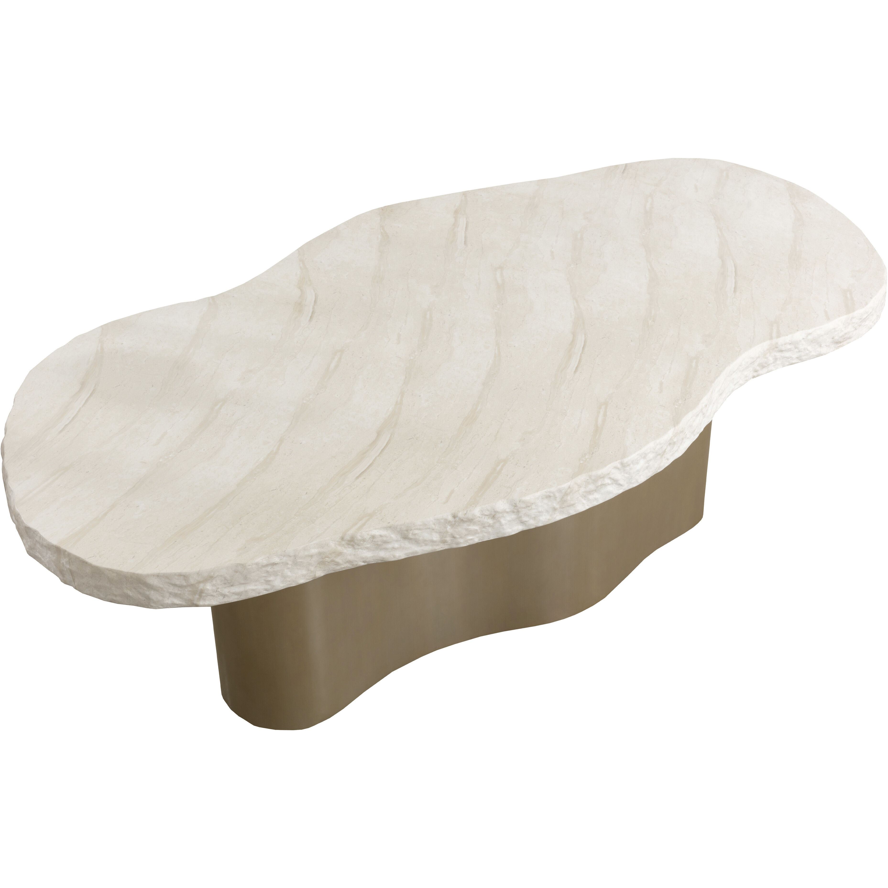 Idris 85.5 X 48 inch Antique Brass with Cream Outdoor Dining Table